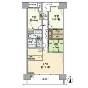 パークホームズ白壁四丁目(3LDK/13階)の間取り写真