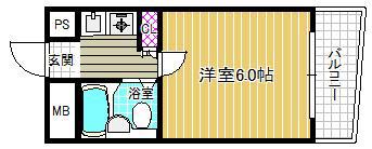 リッチハイツパークサイド(1K/3階)の間取り写真