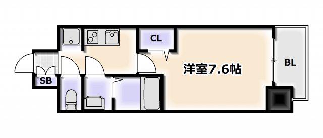 プレサンス難波フィールド(1K/5階)の間取り写真