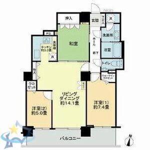 ライオンズタワー札幌山鼻(3LDK/17階)の間取り写真