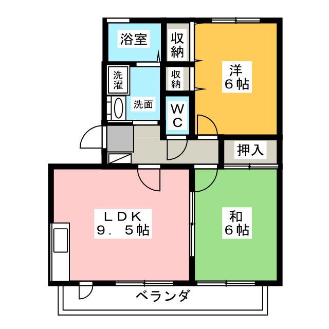 アチチュード(2LDK/2階)の間取り写真