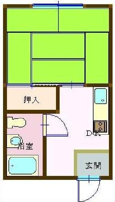 コーポ峰山(1DK/1階)の間取り写真