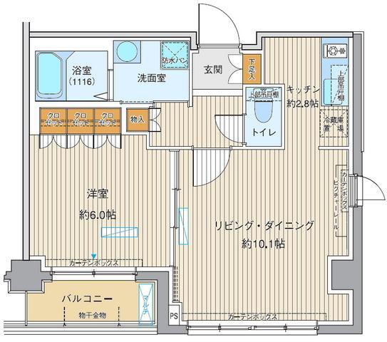 ヒューリックレジデンス茗荷谷(1LDK/2階)の間取り写真