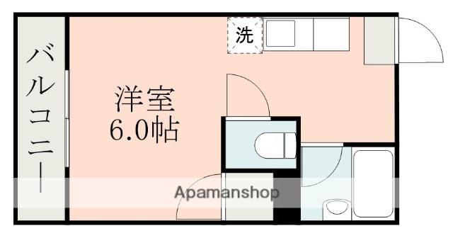 シャルルコーポ紫原(ワンルーム/4階)の間取り写真