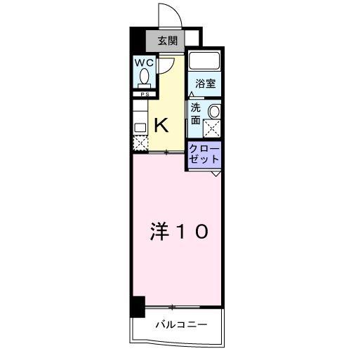 レジェンド・ヒルOGVI(1K/3階)の間取り写真