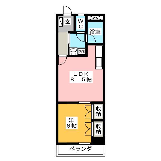 インペリアルアーク(1LDK/3階)の間取り写真