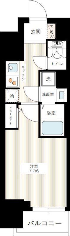 HYS三ノ輪(1K/4階)の間取り写真