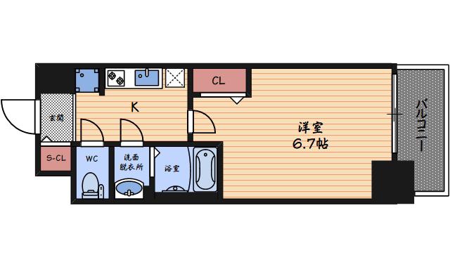 プレサンス 梅田北 ディア(1K/8階)の間取り写真