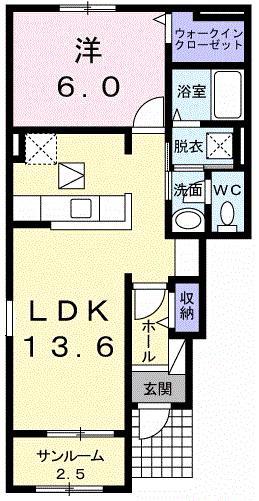 ル・プランタンII(1LDK/1階)の間取り写真