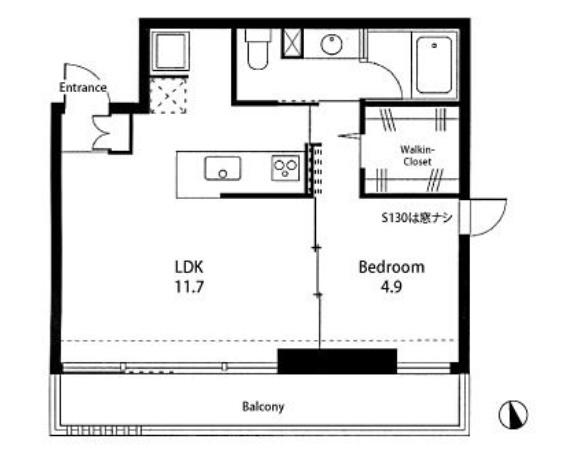 VILLA RONDO(1LDK/3階)の間取り写真