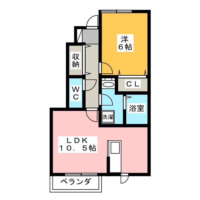 ロイヤルタウン染地台ABCD(1LDK/1階)の間取り写真