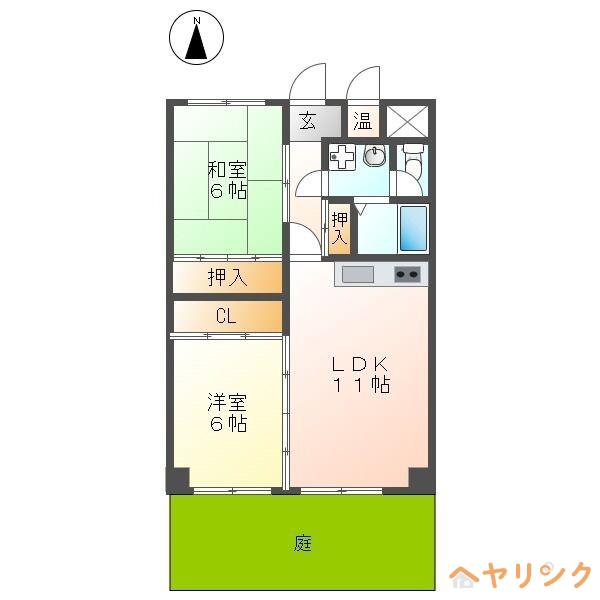 KS FLAT(2LDK/2階)の間取り写真