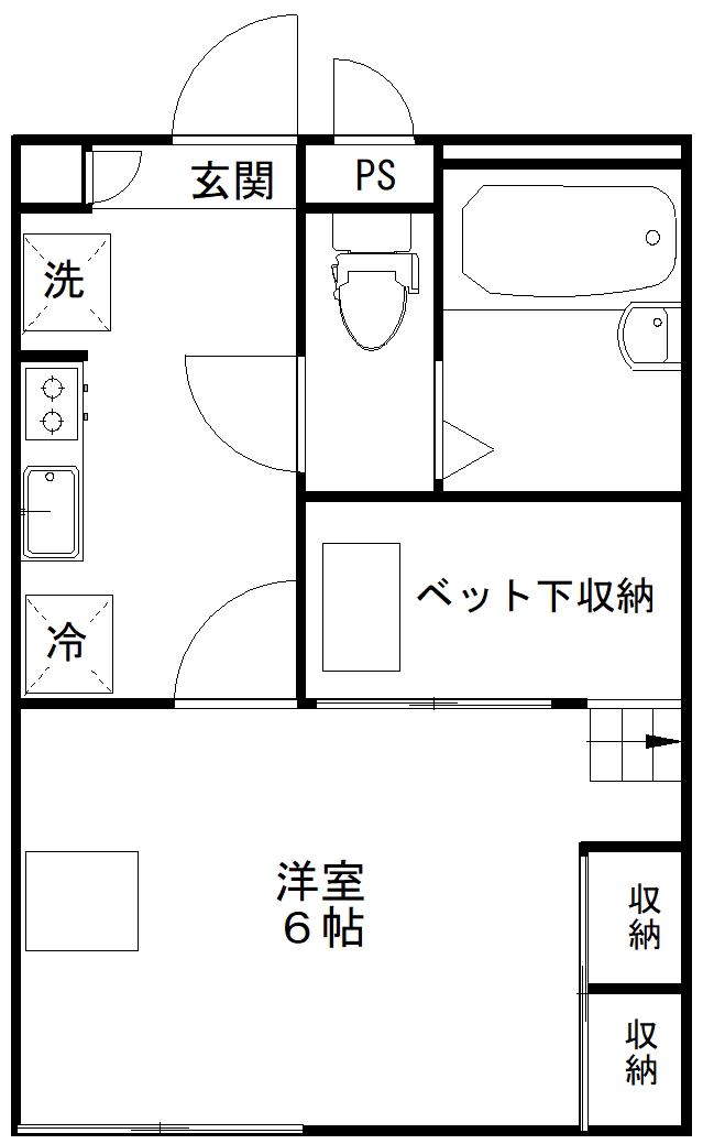 グリーンハイツ(1K/2階)の間取り写真