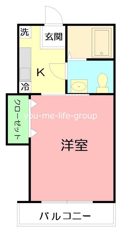 モノリス(1K/1階)の間取り写真