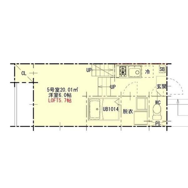 ルキシオン名古屋南(1SK/1階)の間取り写真