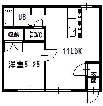 コーポ錦(1LDK/1階)の間取り写真