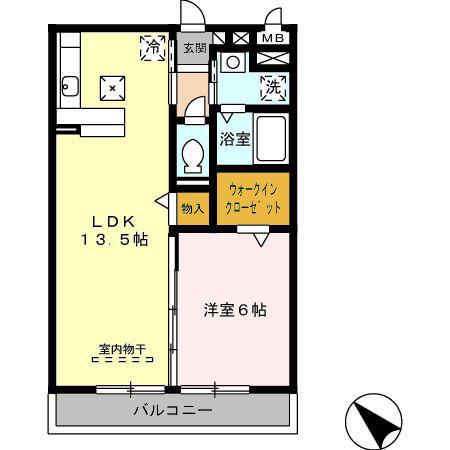ションセイG(1LDK/1階)の間取り写真