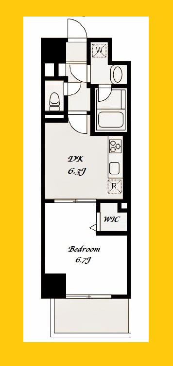 CASA ALIVIOSHINYOKOHAMA(1DK/5階)の間取り写真