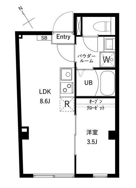 アムレア荻窪(1LDK/2階)の間取り写真