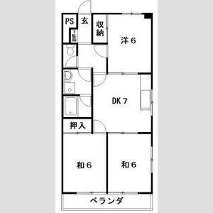 ハイツスペイン村(3DK/3階)の間取り写真