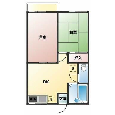 スティブルホリエ(2DK/2階)の間取り写真