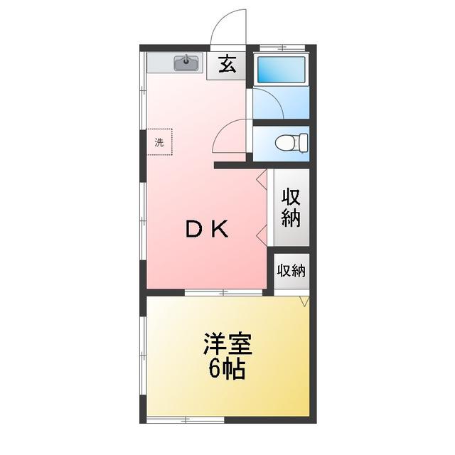 神明富士美ハイツ(1DK/1階)の間取り写真