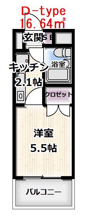マイルストン東久留米(1K/2階)の間取り写真