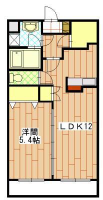 エスポワール(1LDK/2階)の間取り写真