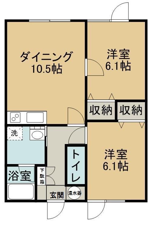 RERAGEI(2DK/1階)の間取り写真