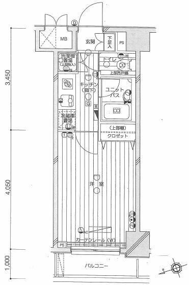 プロフ大塚(1K/3階)の間取り写真