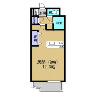 レクエルドユーミー(ワンルーム/2階)の間取り写真