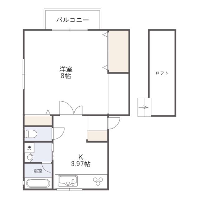 UI笹口(1K/1階)の間取り写真