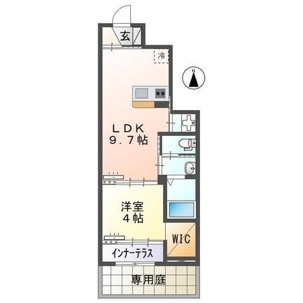 メゾンさくら(1LDK/1階)の間取り写真