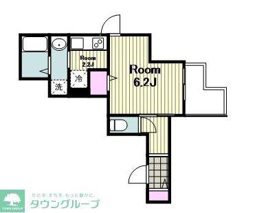 サンボヌール(1K/3階)の間取り写真