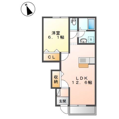 エスペランサ(1LDK/1階)の間取り写真