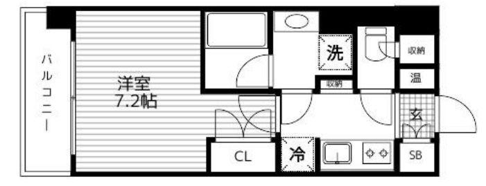 桜ヒルズ仙台榴岡(1K/7階)の間取り写真