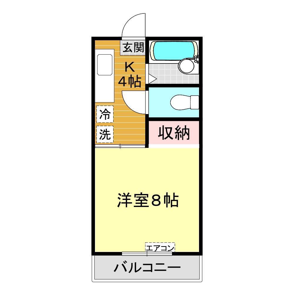 オレンジコーポ山本(1K/1階)の間取り写真