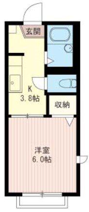 サクセス南館(1K/2階)の間取り写真