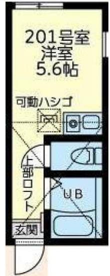 ユナイト黄金町ロザンナの杜(ワンルーム/2階)の間取り写真