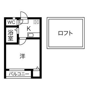 プルミエ(1K/2階)の間取り写真