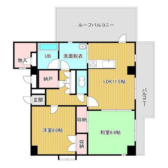 エクシーブ中野(2LDK/6階)の間取り写真