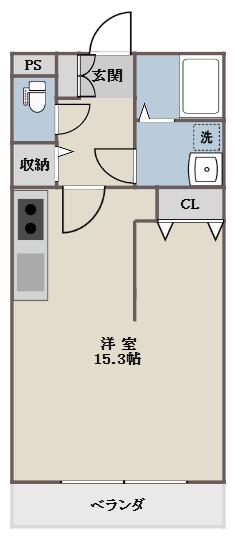O-FOREST I(1K/2階)の間取り写真