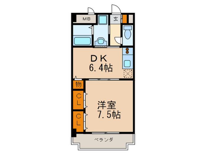 PILLOW GARDEN SANNOU(1DK/4階)の間取り写真