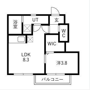 SOLEADO(1LDK/1階)の間取り写真