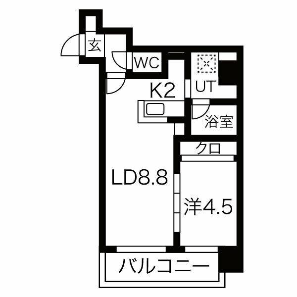 MARUKOH MS NO.2(1LDK/2階)の間取り写真