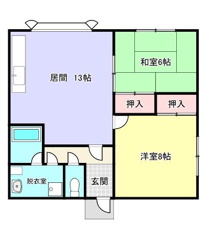 コーポ入江(2LDK/1階)の間取り写真