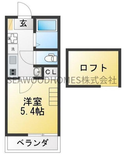 アルカンシエル金沢八景(1K/3階)の間取り写真