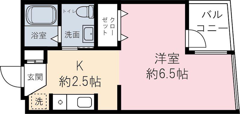 オークヒルズ(1K/8階)の間取り写真