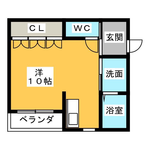 あすかIII(ワンルーム/2階)の間取り写真