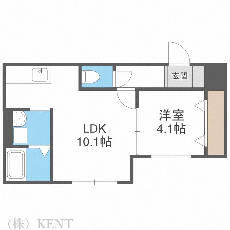 MAJESTIC LIFE札幌桑園マジェスティックライ(1LDK/4階)の間取り写真